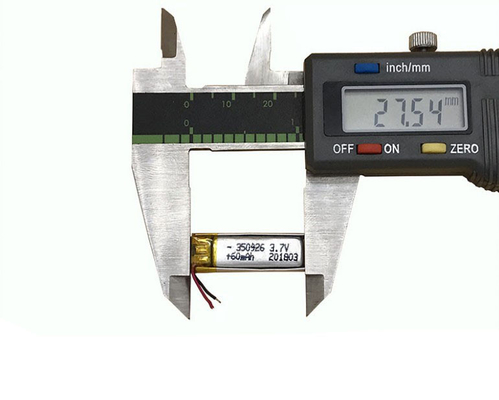 بیش از 500 چرخه عمر قابل شارژ 3.7V 60mAh لیتیوم یون پلیمر 350926 باتری برای هدفون