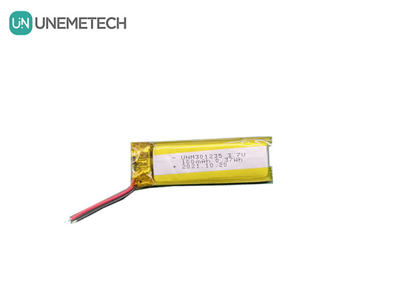 3.7V 100mAh 301235 باتری پلیمر لیتیوم قابل شارژ برای الکترونیک مصرفی