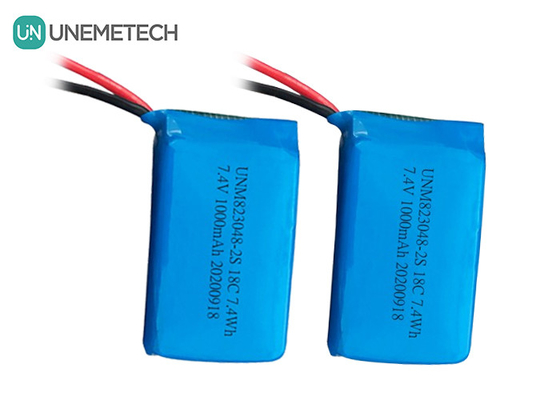 2S High Discharge Rate LiPo Battery / 18C لیتیوم پلیمری باتری 7.4v 1000mah 823048