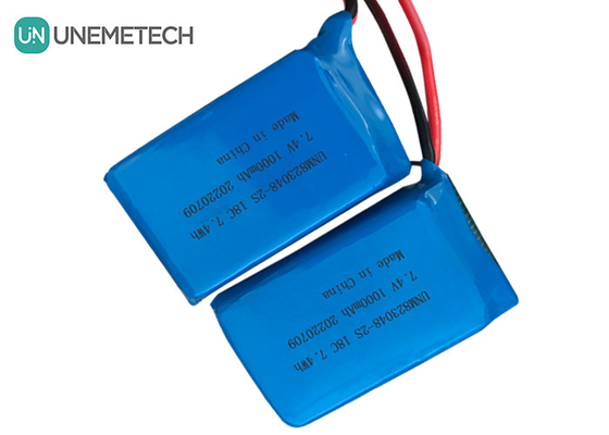 2S High Discharge Rate LiPo Battery / 18C لیتیوم پلیمری باتری 7.4v 1000mah 823048