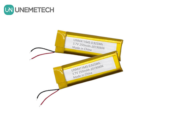3.7V 250mAh باتری پلیمر لی 411645 / بسته باتری شارژ پذیر لیپو برای دستگاه POS