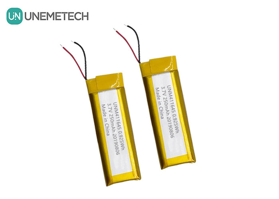 3.7V 250mAh باتری پلیمر لی 411645 / بسته باتری شارژ پذیر لیپو برای دستگاه POS
