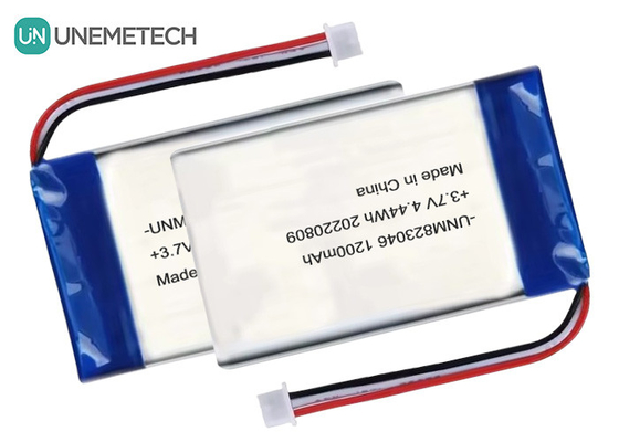 باتری پلیمر لیتیوم قابل شارژ 3.7 V 1200mah 4.44 Wh 823046