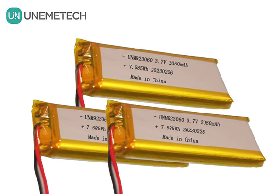 بسته باتری لیپو با طول عمر طولانی 3.7V 2050mAh 923060 برای محصولات دیجیتال