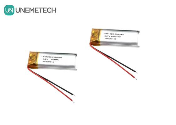 UNEMETECH 230mAh باتری لیپو 3.7V باتری پلیمر لیتیوم 851228 برای قلم کنترل از راه دور