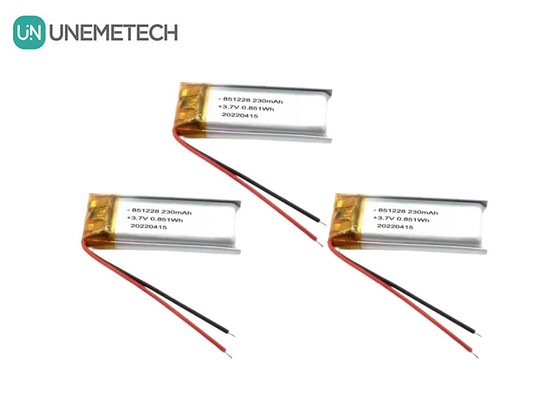 UNEMETECH 230mAh باتری لیپو 3.7V باتری پلیمر لیتیوم 851228 برای قلم کنترل از راه دور