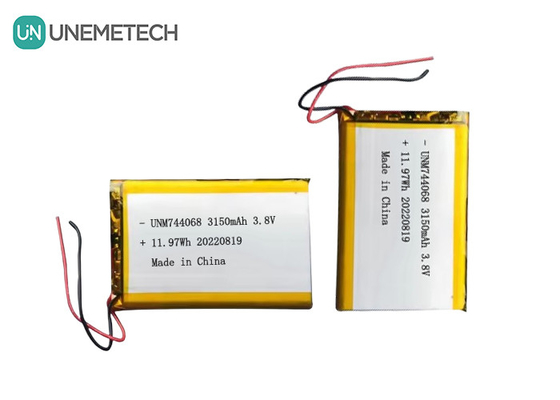 باتری لیپو ولتاژ بالا قابل شارژ 3.8V 744068 3150mah باتری برای سیستم ردیابی GPS