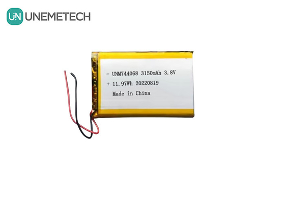 باتری لیپو ولتاژ بالا قابل شارژ 3.8V 744068 3150mah باتری برای سیستم ردیابی GPS