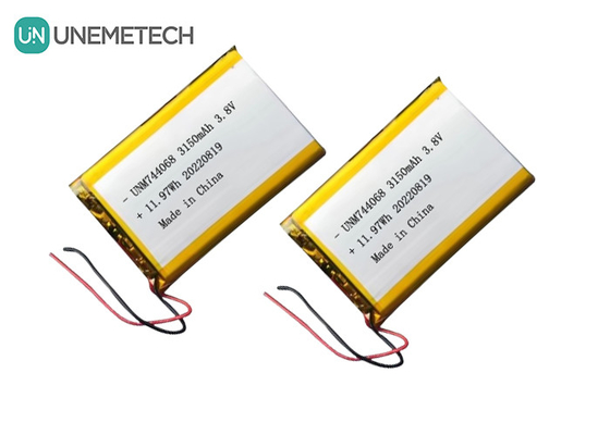 باتری لیپو ولتاژ بالا قابل شارژ 3.8V 744068 3150mah باتری برای سیستم ردیابی GPS