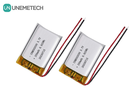 UNEMETECH 3.7V 250mAh باتری پلیمر لیتیوم قابل شارژ 502030 برای دستگاه های زیبایی