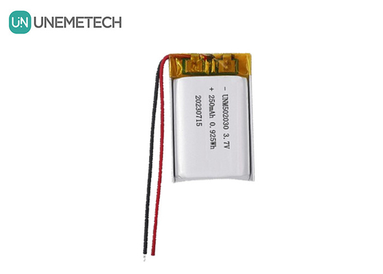 UNEMETECH 3.7V 250mAh باتری پلیمر لیتیوم قابل شارژ 502030 برای دستگاه های زیبایی