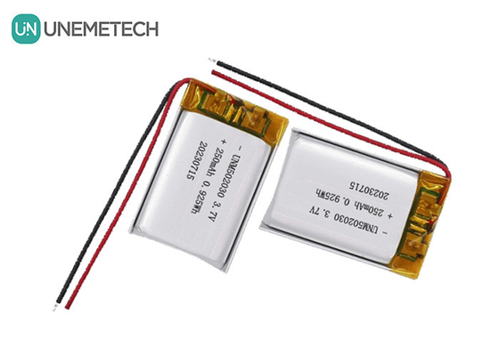 UNEMETECH 3.7V 250mAh باتری پلیمر لیتیوم قابل شارژ 502030 برای دستگاه های زیبایی