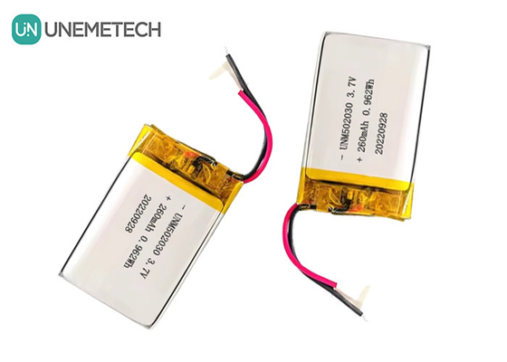 باتری های لیپو قابل شارژ 502030 / 3.7V 260mAh باتری کوچک لیتیوم پلیمر سفارشی