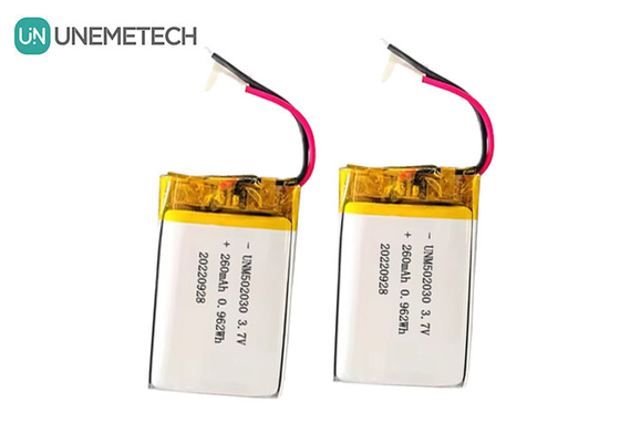 باتری های لیپو قابل شارژ 502030 / 3.7V 260mAh باتری کوچک لیتیوم پلیمر سفارشی