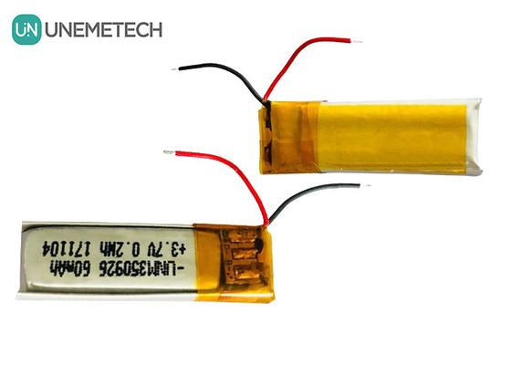 بیش از 500 چرخه عمر قابل شارژ 3.7V 60mAh لیتیوم یون پلیمر 350926 باتری برای هدفون