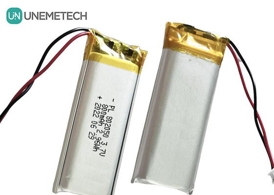 باتری لیتیوم پلیمر قابل شارژ 802050 3.7V 800mAh باتری لی پولی برای چراغ تماس