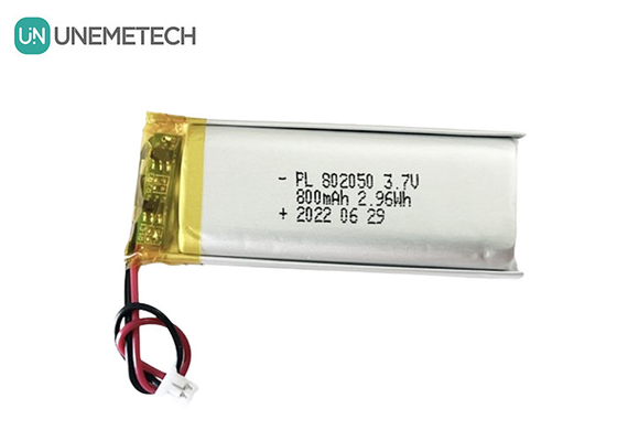 باتری لیتیوم پلیمر قابل شارژ 802050 3.7V 800mAh باتری لی پولی برای چراغ تماس