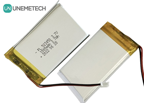 MSDS تایید شده 3.7V باتری لیتیوم یون پلیمری 1000mAh 523450 برای استفاده خانگی