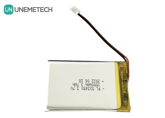 MSDS تایید شده 3.7V باتری لیتیوم یون پلیمری 1000mAh 523450 برای استفاده خانگی