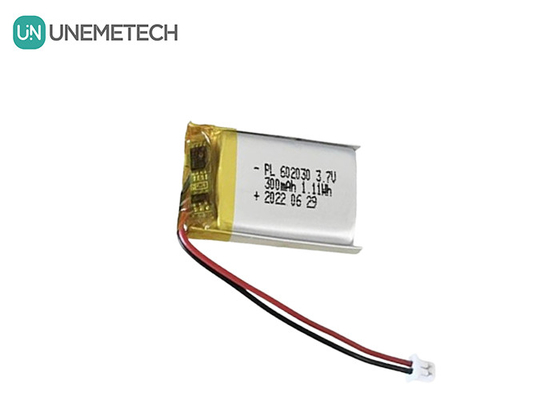 3.7 ولت 300 میلی آمپر باتری پولیمر لیتیوم یون قابل شارژ 602030 برای ردیاب GPS