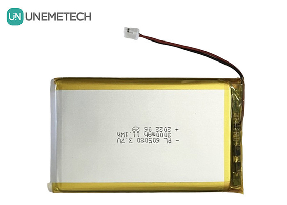 3.7V 3000mAh باتری لیتیوم یون قابل شارژ 605080 با PCB و اتصال سیم برای الکترونیک