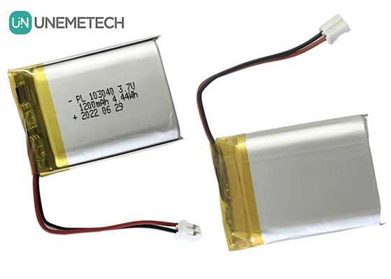 1200mAh باتری 3.7 ولت پلیمر لیتیوم یون قابل شارژ برای الکترونیک مصرفی 103040