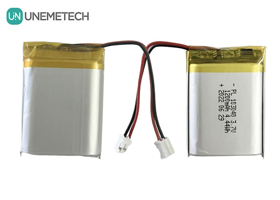 1200mAh باتری 3.7 ولت پلیمر لیتیوم یون قابل شارژ برای الکترونیک مصرفی 103040