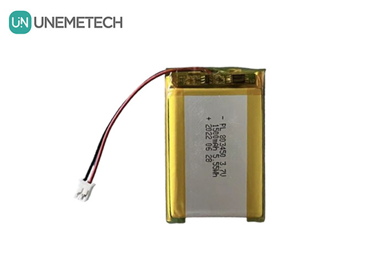 UNEMETECH 1.5A باتری پلیمر لیتیوم قابل شارژ 803450 / 3.7V 1500mAh باتری لیتیوم یون پلیمر