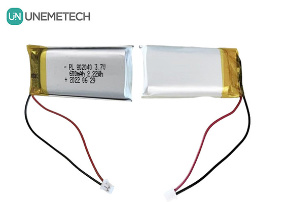 3.7V 600mAh باتری پلیمر لی قابل شارژ 802040 برای محصولات الکترونیکی