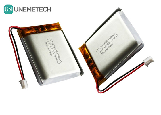 UNEMETECH 3.7V 1100mAh باتری پلیمر لیتیوم / چرخه طولانی زندگی باتری لیپو شارژ 103035