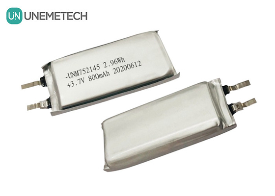 MSDS تایید شده 3.7V 800mAh باتری پلیمر لیتیوم قابل شارژ 752145 برای دستگاه های پوشیدنی