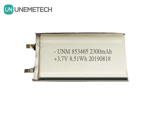 3.7V 2300mah بسته باتری پلیمر لیتیوم تک سلولی 853465 با IEC62133 برای تجهیزات پزشکی