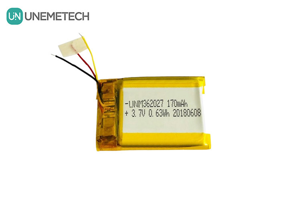 نقره 3.7V 170mAh باتری های لی-پلیر سفارشی 362027 برای دستگاه پزشکی چاپگر قابل حمل