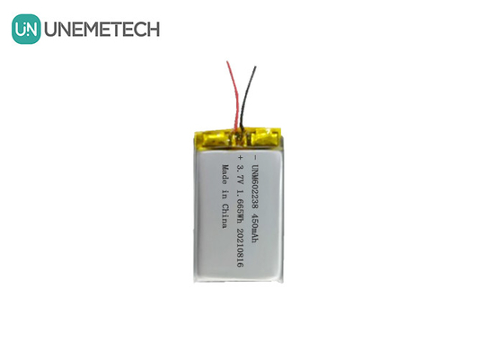 4.2V باتری پلیمر لیتیوم قابل شارژ مجدد 602238 3.7V 450mAh برای الکترونیک مصرفی
