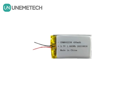 4.2V باتری پلیمر لیتیوم قابل شارژ مجدد 602238 3.7V 450mAh برای الکترونیک مصرفی