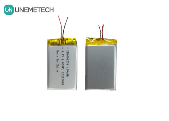 4.2V باتری پلیمر لیتیوم قابل شارژ مجدد 602238 3.7V 450mAh برای الکترونیک مصرفی