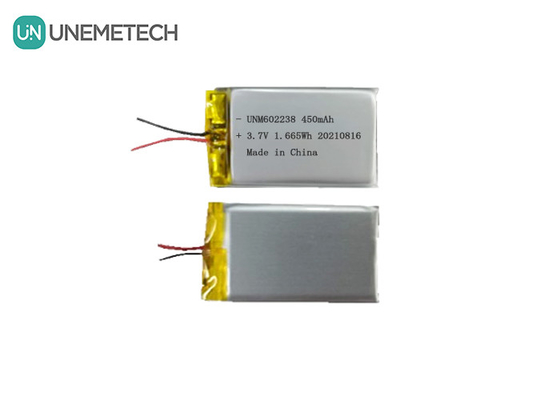 4.2V باتری پلیمر لیتیوم قابل شارژ مجدد 602238 3.7V 450mAh برای الکترونیک مصرفی