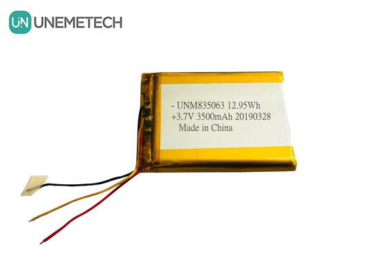 3.7V 3500mAh باتری لیتیوم پلیمر بزرگ سفارشی 835063 برای تجهیزات زیبایی پزشکی
