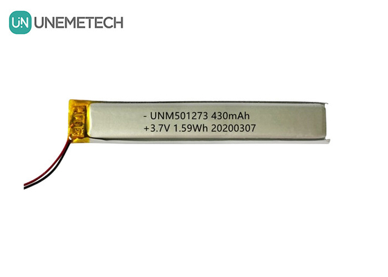 5.0*12.0*73.0mm باتری پلیمر لیتیوم / 3.7V 430mAh 501273 باتری نازک لیپو برای دستگاه های بلوتوث