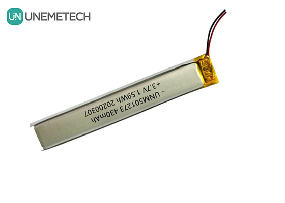 5.0*12.0*73.0mm باتری پلیمر لیتیوم / 3.7V 430mAh 501273 باتری نازک لیپو برای دستگاه های بلوتوث