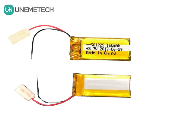 باتری لیتیوم پلیمر لیتیوم یون 3.7V 150mAh 501229 برای قطعات تجهیزات الکترونیکی