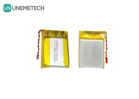 802025 باتری پلیمر لیتیوم 3.7V 400mAh باتری های LiPO شارژ پذیر برای ردیاب GPS