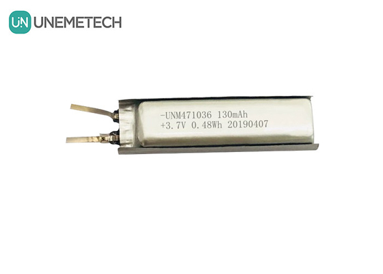 3.7 باتری پلیمر لیتیوم یون / IEC62133 تایید شده 471036 130mAh باتری پلیمر لیتیوم