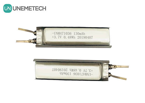 3.7 باتری پلیمر لیتیوم یون / IEC62133 تایید شده 471036 130mAh باتری پلیمر لیتیوم