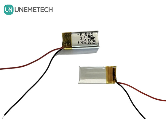 3.7V 55mAh باتری لیتیوم پلیمری کوچک 401120 Li Poly باتری برای چراغ LED هوشمند کوچک
