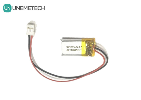 401120 3.7V 55mAh باتری های لیپو سفارشی / هدفون باتری های ریچارج لیپو