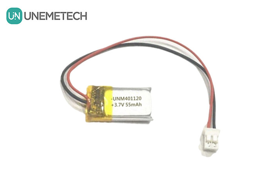 401120 3.7V 55mAh باتری های لیپو سفارشی / هدفون باتری های ریچارج لیپو