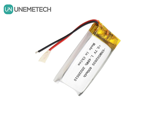 3.7V باتری پلیمر لیتیوم یون قابل شارژ 552035 400mAh Li Po باتری برای دستگاه بی سیم