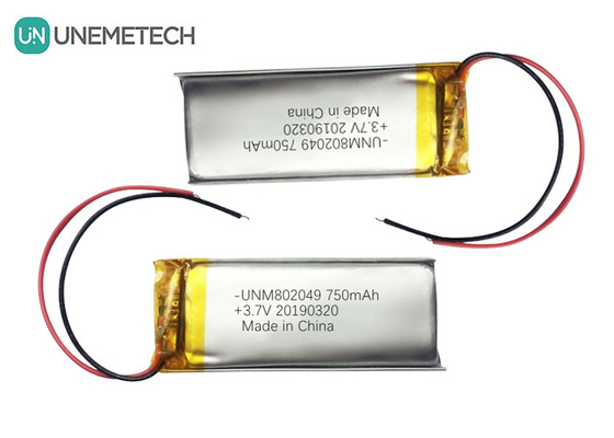 لوازم آرایشی باتری پلیمر لیتیوم 3.7V 750mah 802049 1C تخلیه باتری لی پولی
