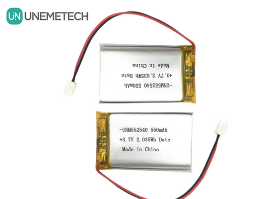 552540 باتری های لیپو شارژ پذیر نقره ای پرزماتیک 3.7V 550mAh برای ردیاب PET